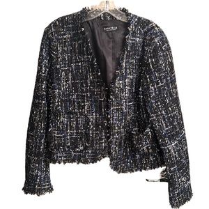 BAGATELLE Tweed blue and black Open Front Blazer size XL